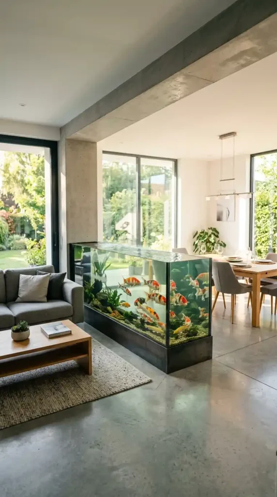 Koi pond room divider