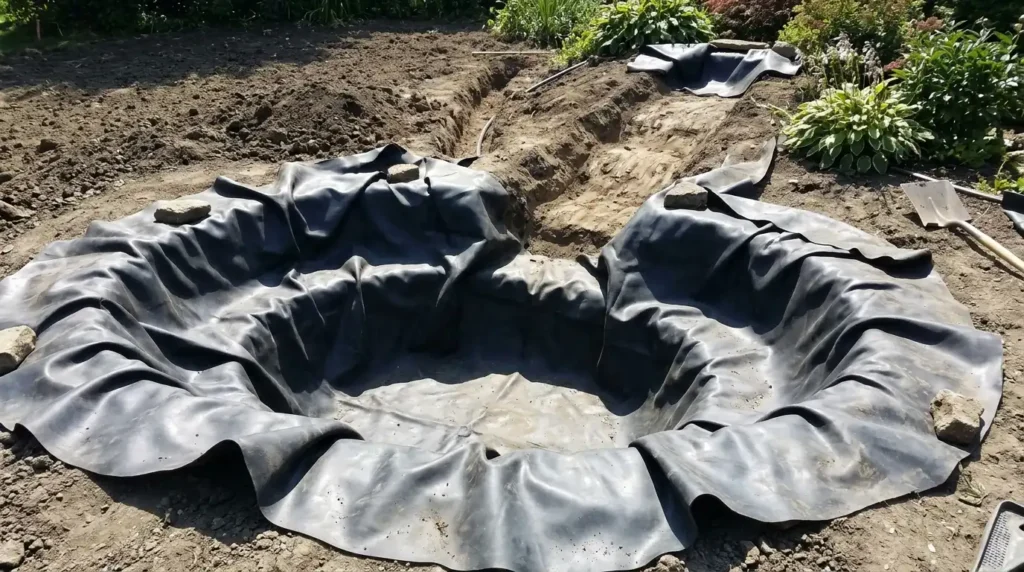 Koi pond waterfall construction