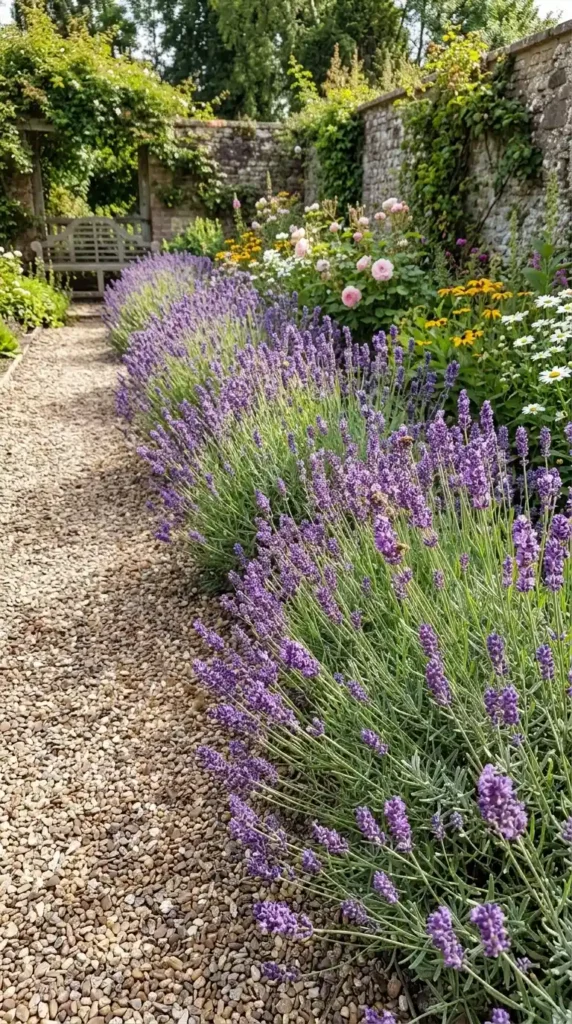Lavender garden with bees