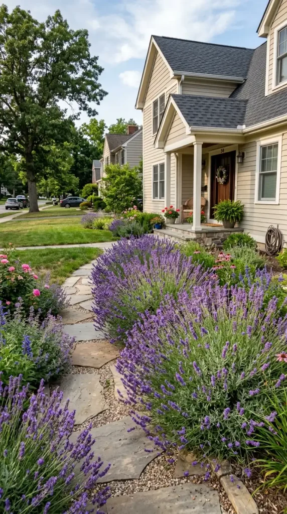 Lavender plants in sunny garden