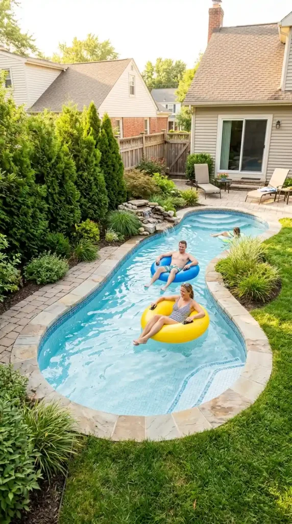 Lazy river pool small yard
