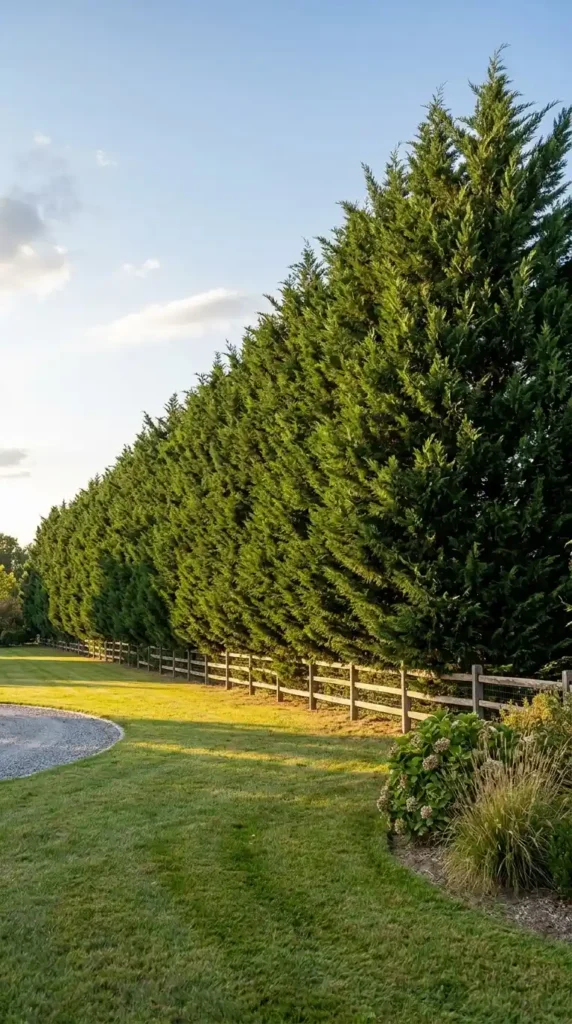 Leyland cypress privacy wall