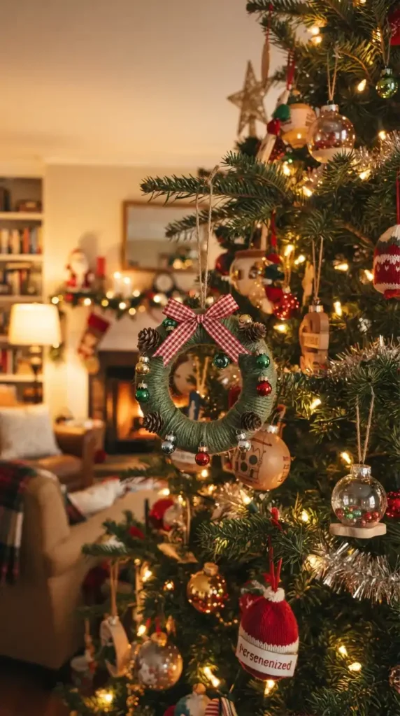 Mason jar lid wreath ornament