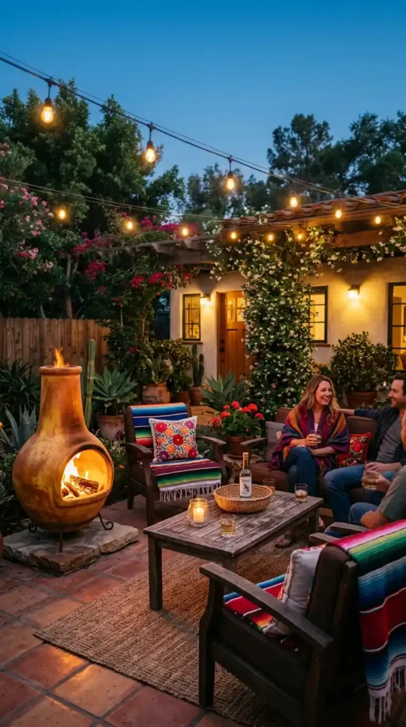 Mexican patio clay chiminea