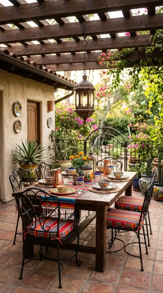 Mexican patio rustic wood