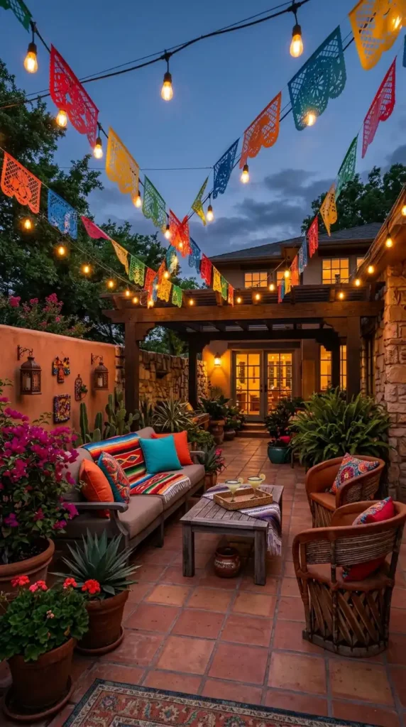 Mexican patio string lights