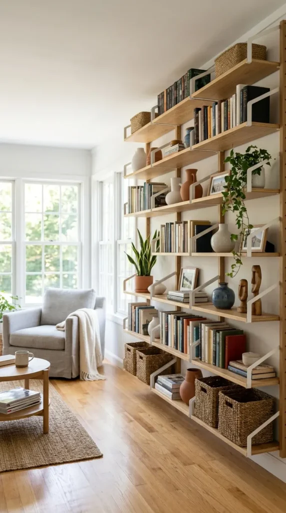 Modular shelving unit floor ceiling