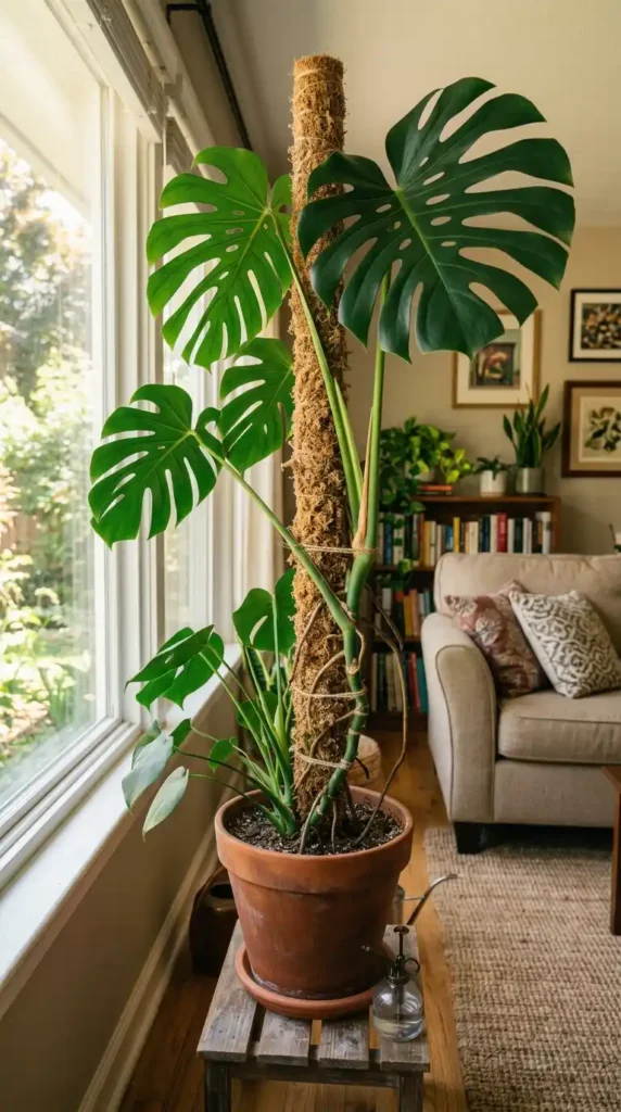 Monstera climbing moss pole