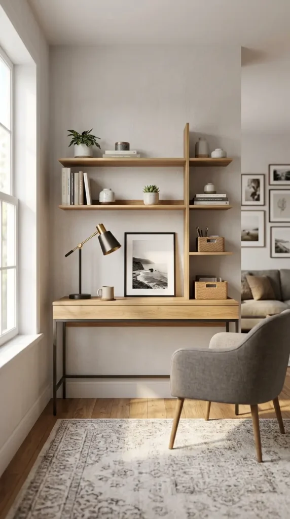 Narrow console desk vertical