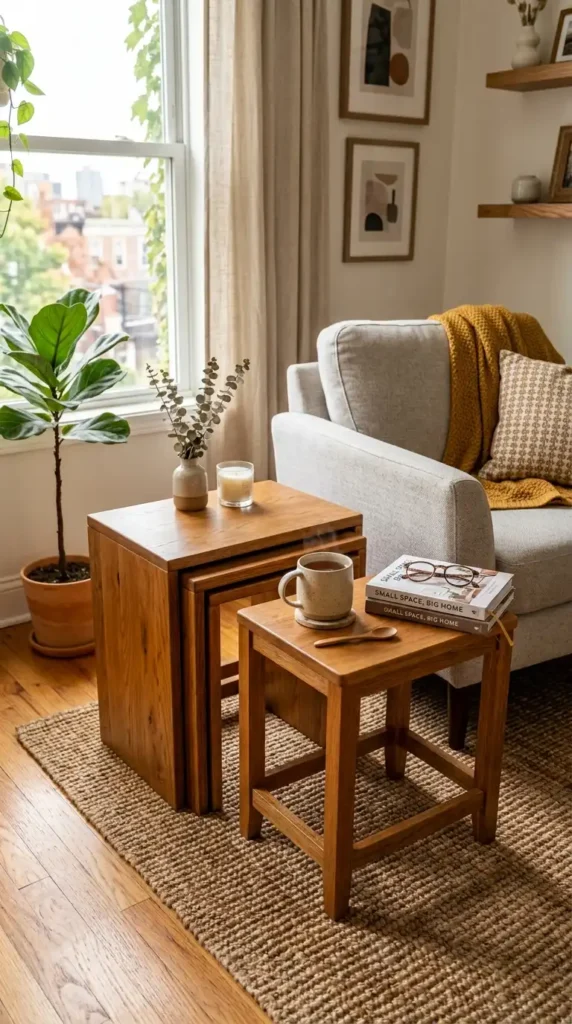 Nesting tables in living room