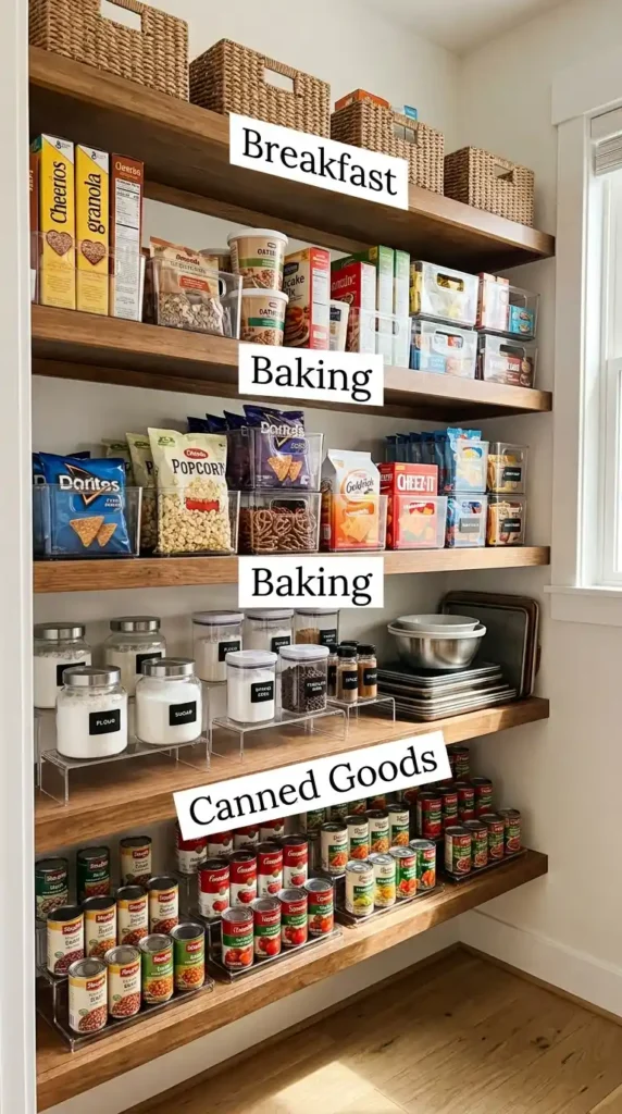 Organize pantry with deep shelves