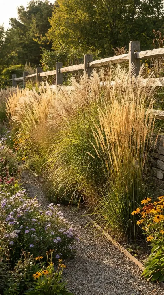 Ornamental grasses creating