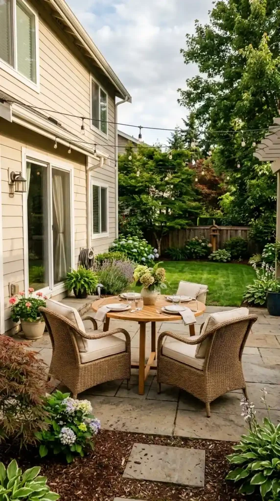 Patio with dining table