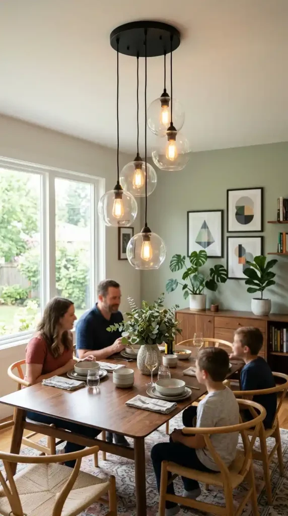 Pendant light cluster modern