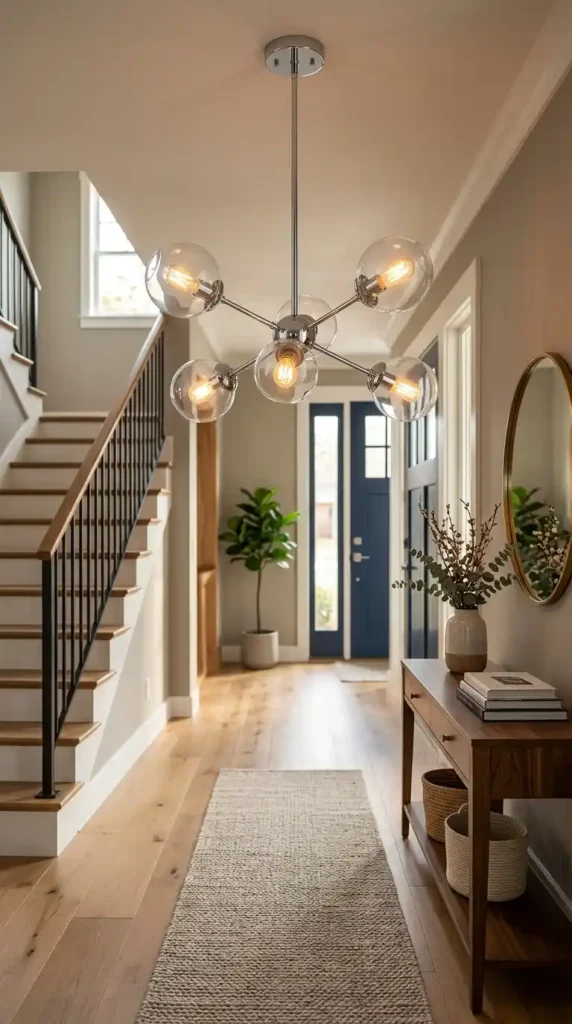 Pendant light in entryway