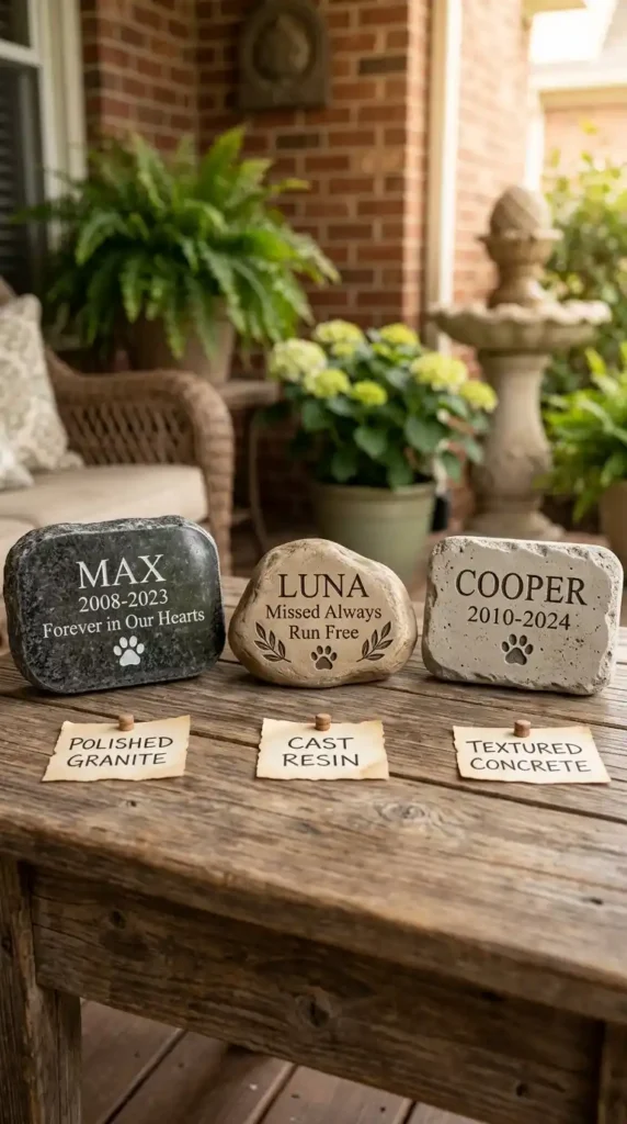 Pet memorial stone comparison