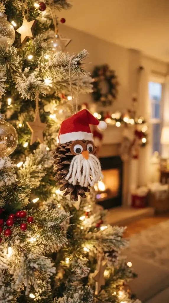 Pinecone Santa ornament