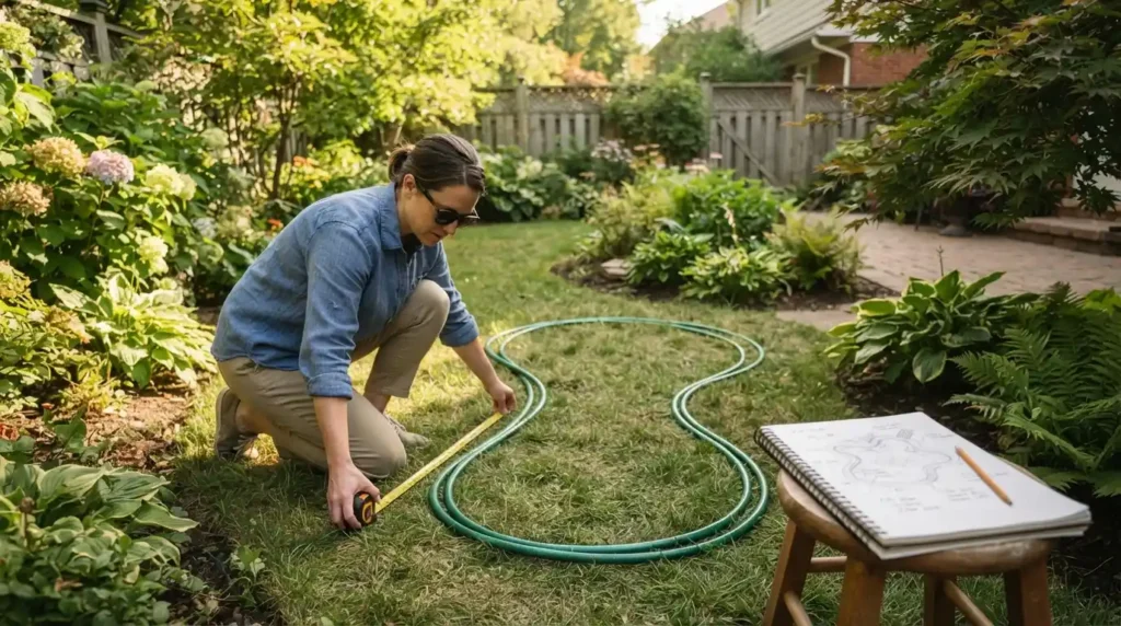 Planning koi pond location backyard