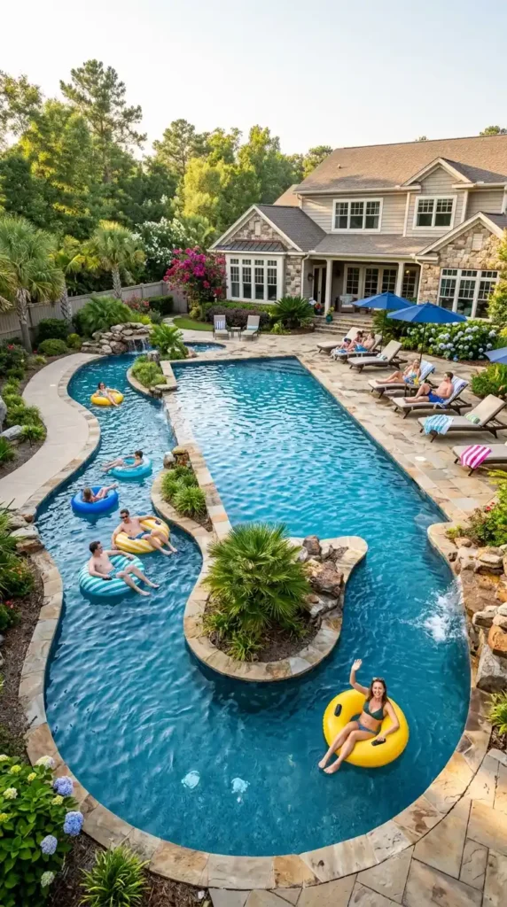 Pool with lazy river