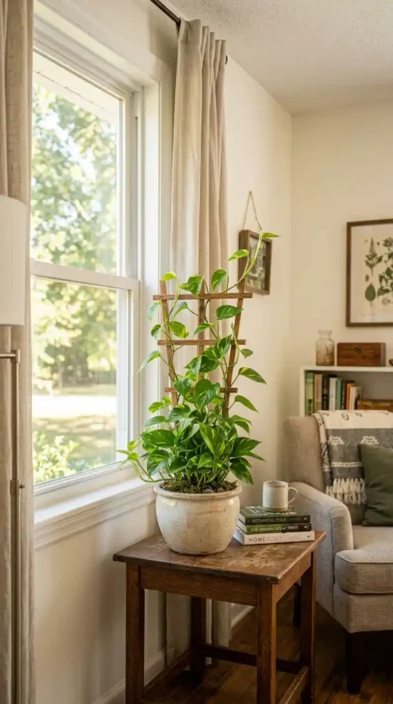 Pothos plant climbing trellis