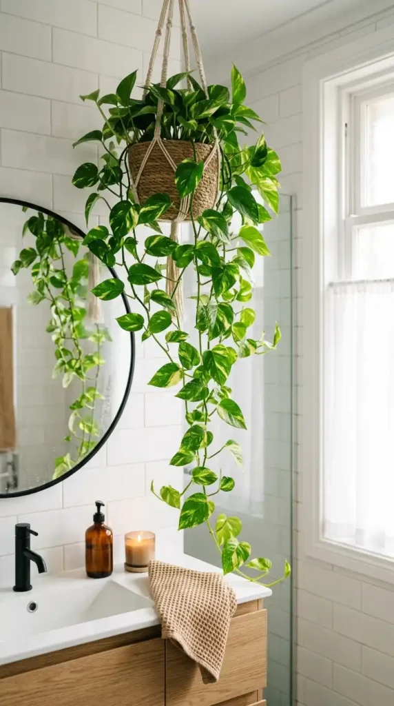 Pothos plant trailing hanging