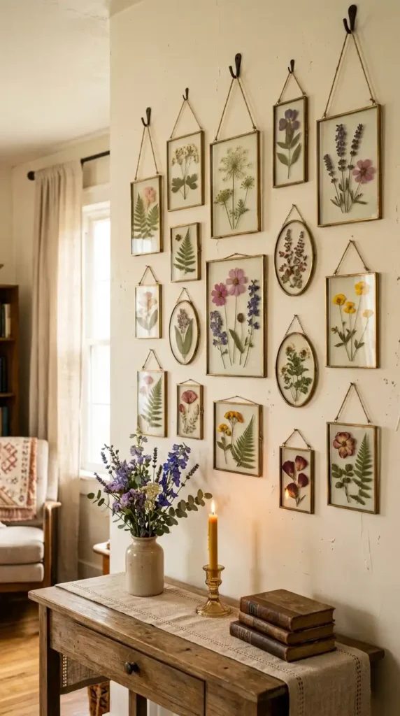 Pressed flowers in frames