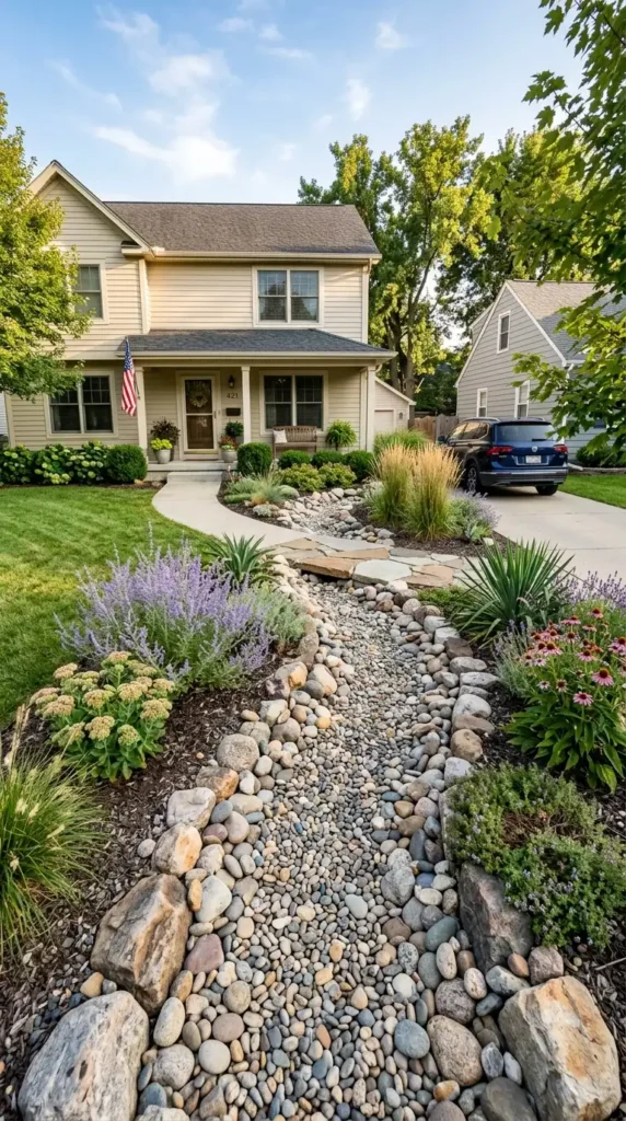 Rock garden dry creek bed