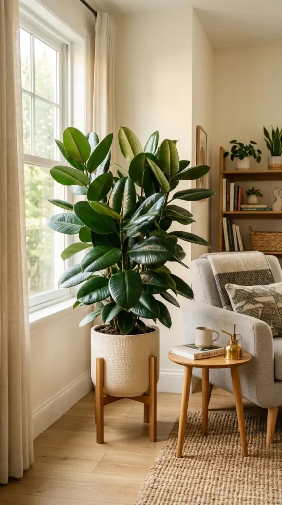 Rubber plant purifying air
