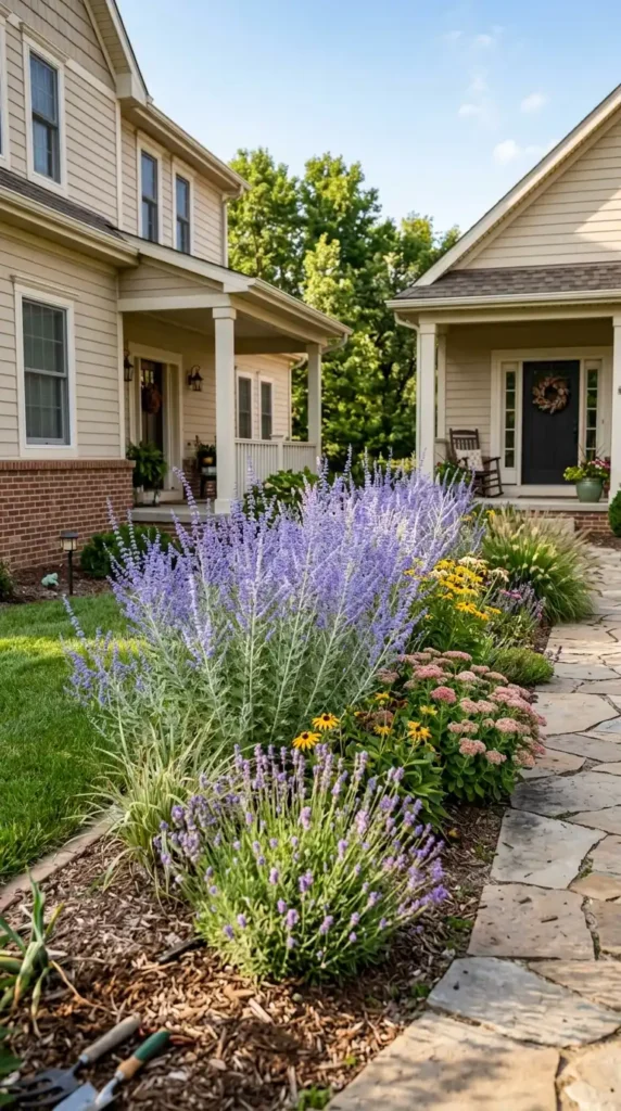 Russian sage in garden border