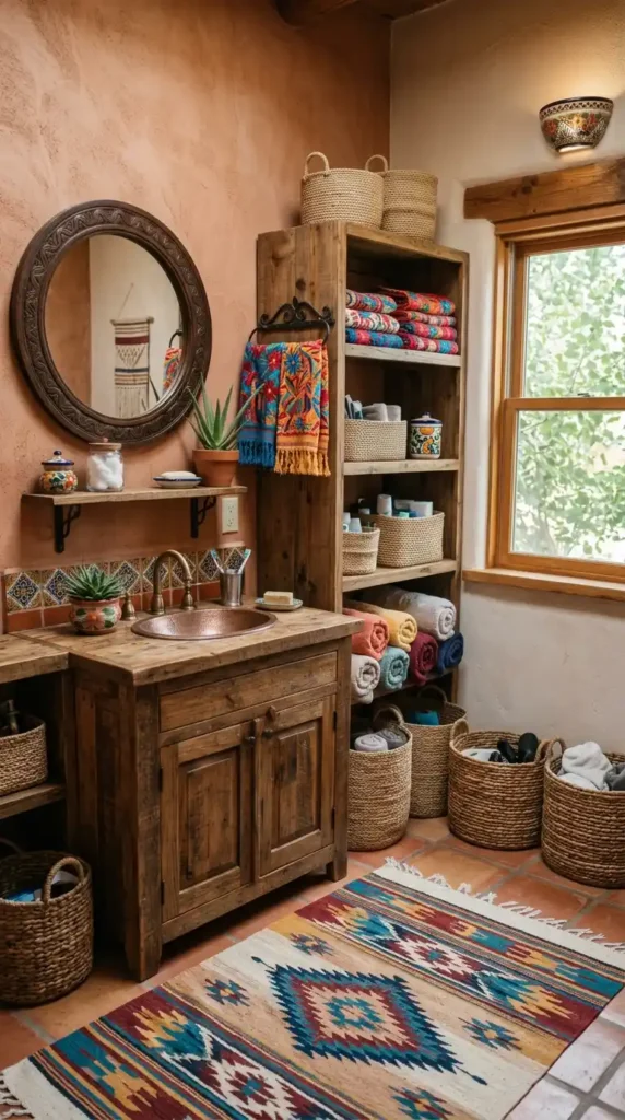 Rustic wood bathroom