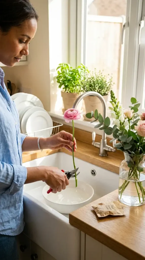 Save dying flowers recut stems