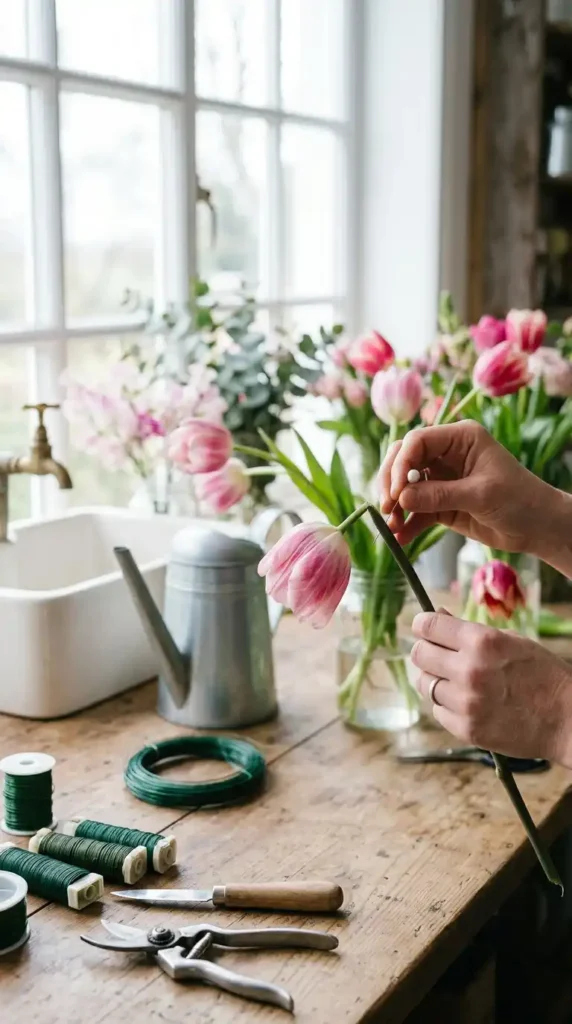 Save dying flowers with pin
