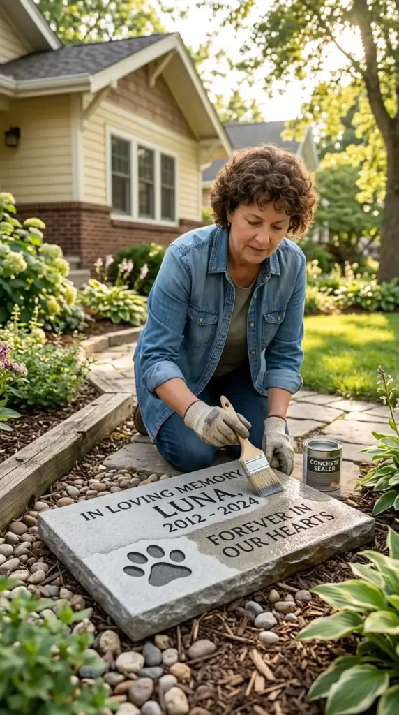 Sealing pet memorial stone
