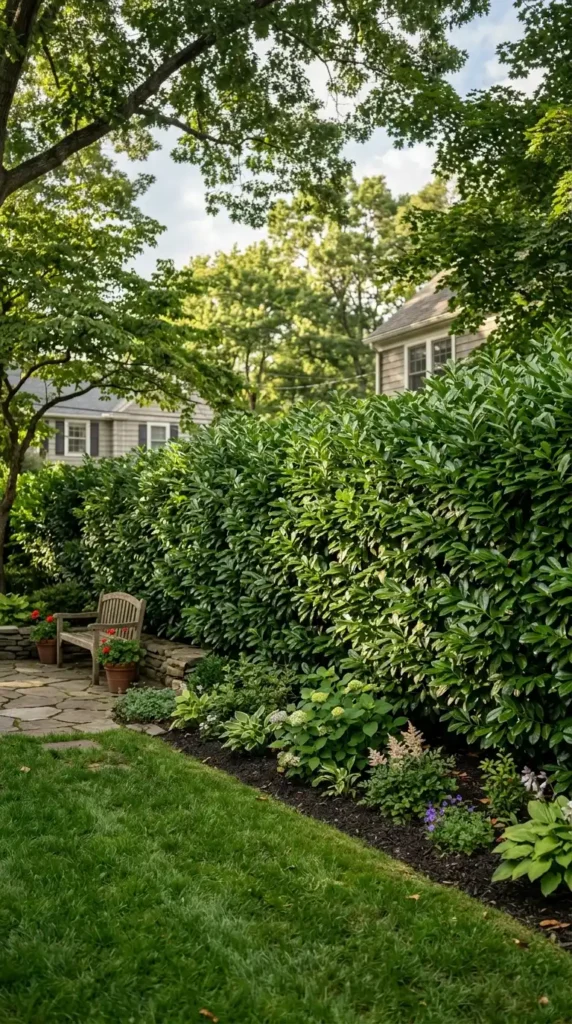 Skip laurel hedge privacy screen