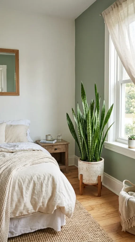 Snake plant in bedroom
