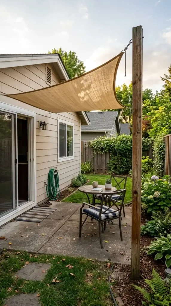 Suburban backyard patio
