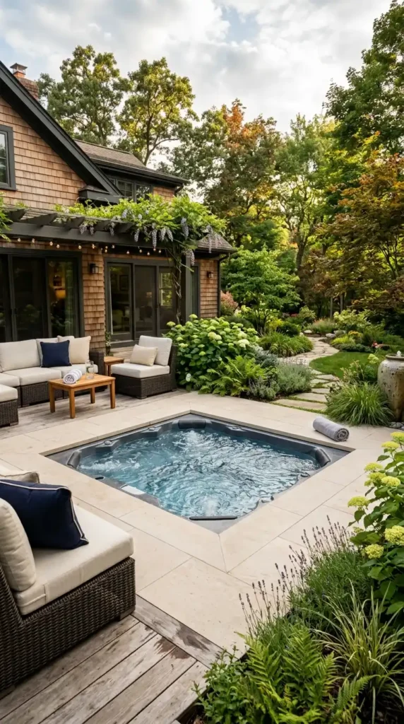 Sunken hot tub