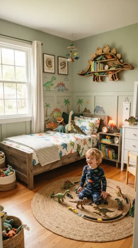 Toddler boy room dinosaur theme