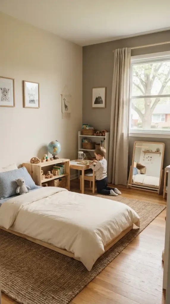 Toddler boy room ideas Montessori