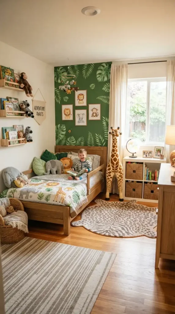 Toddler boy room jungle safari