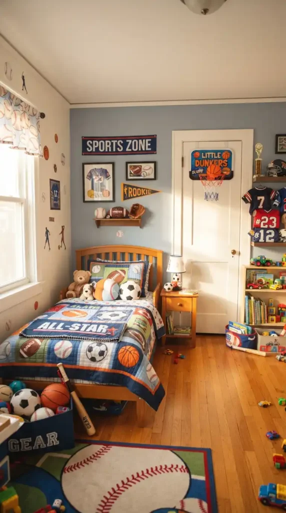 Toddler boy sports theme room