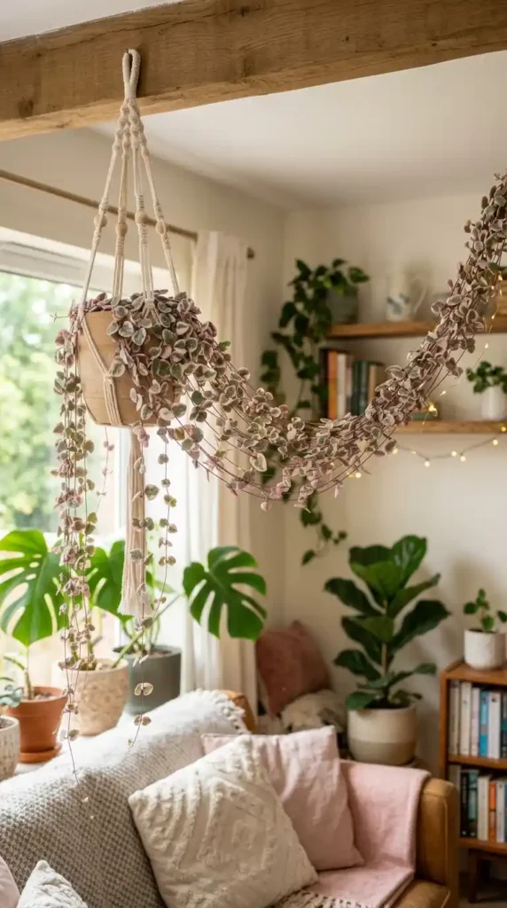 Variegated string of hearts plant