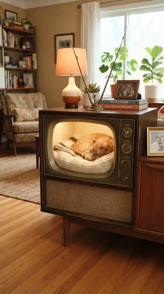 Vintage TV cat bed