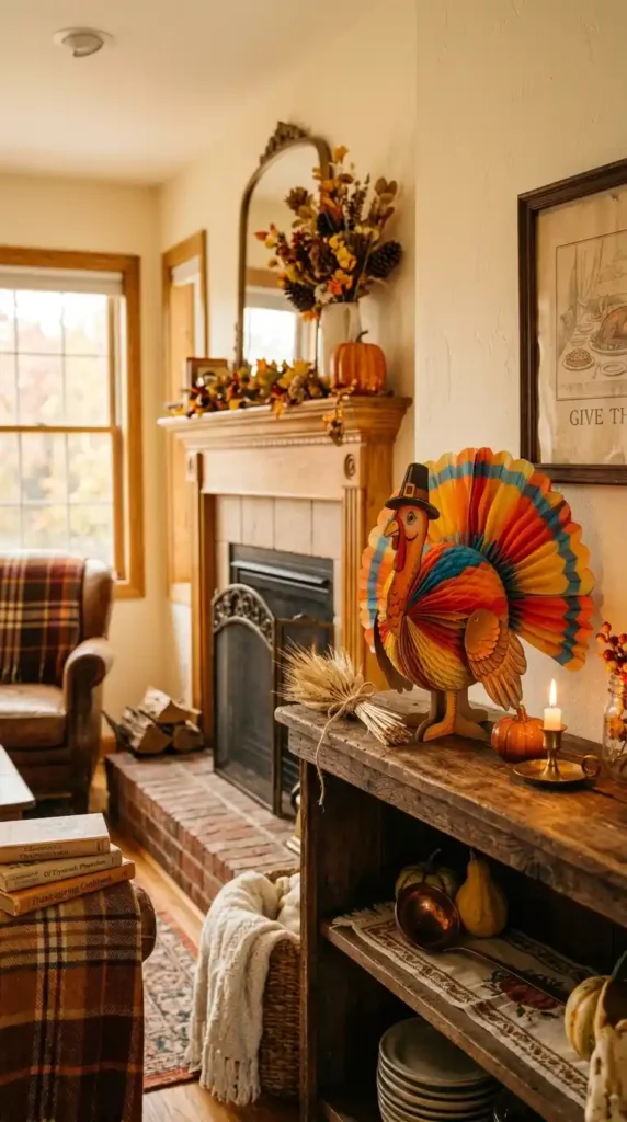 Vintage honeycomb turkey decoration