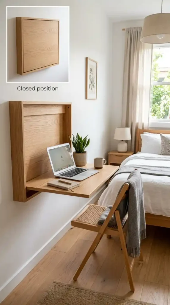 Wall mounted fold down desk
