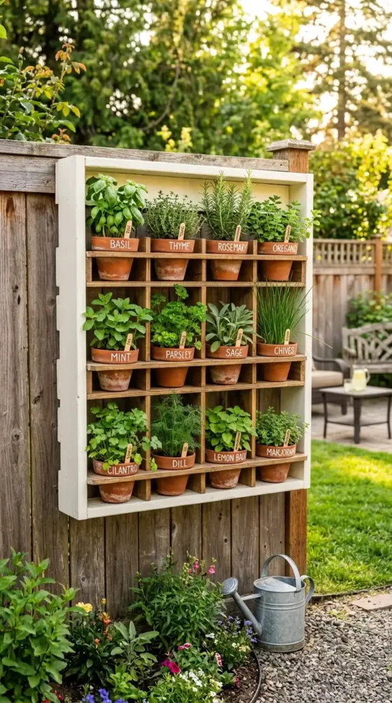 Wine rack herb garden