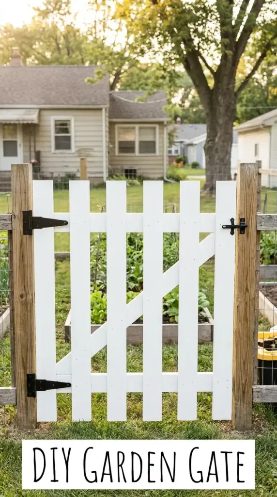 Wooden garden gate suburban home