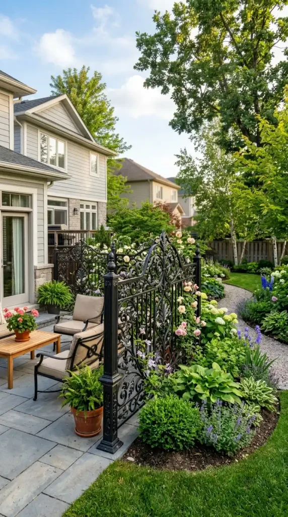 Wrought iron garden screen privacy