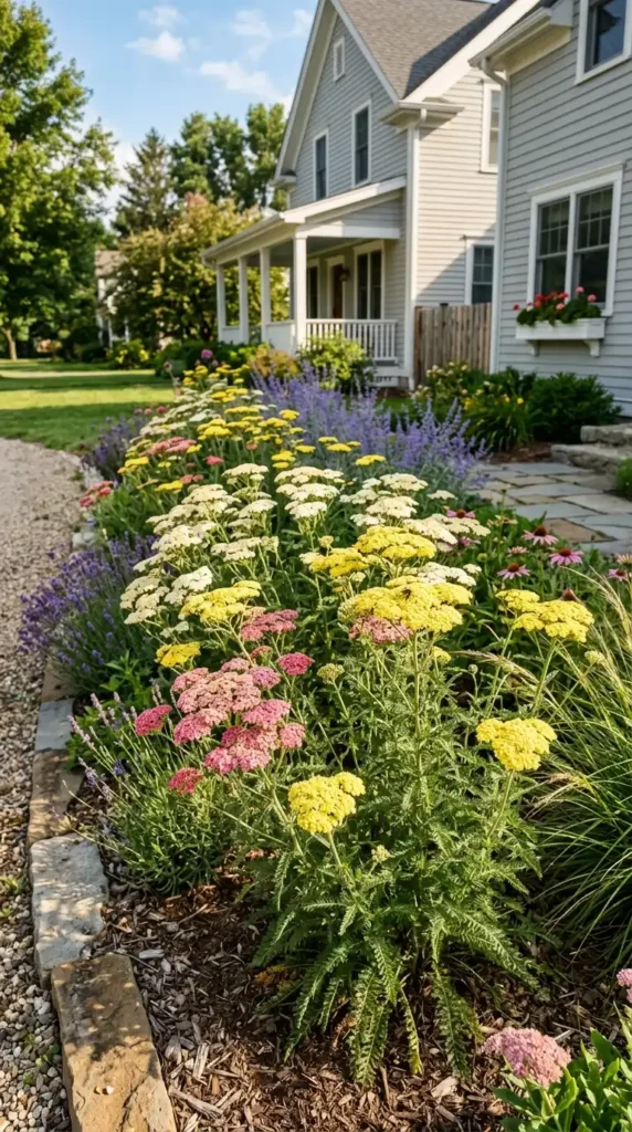 Yarrow plants in garden