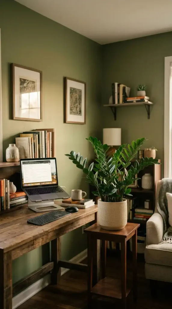 ZZ plant in office corner